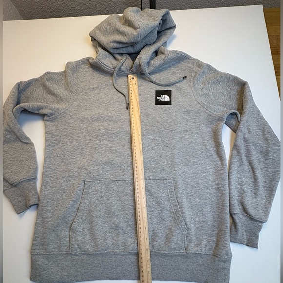 The North Face Box Logo Hoodie Womens Medium Gray Pullover Back Graphic - Picture 6 of 6